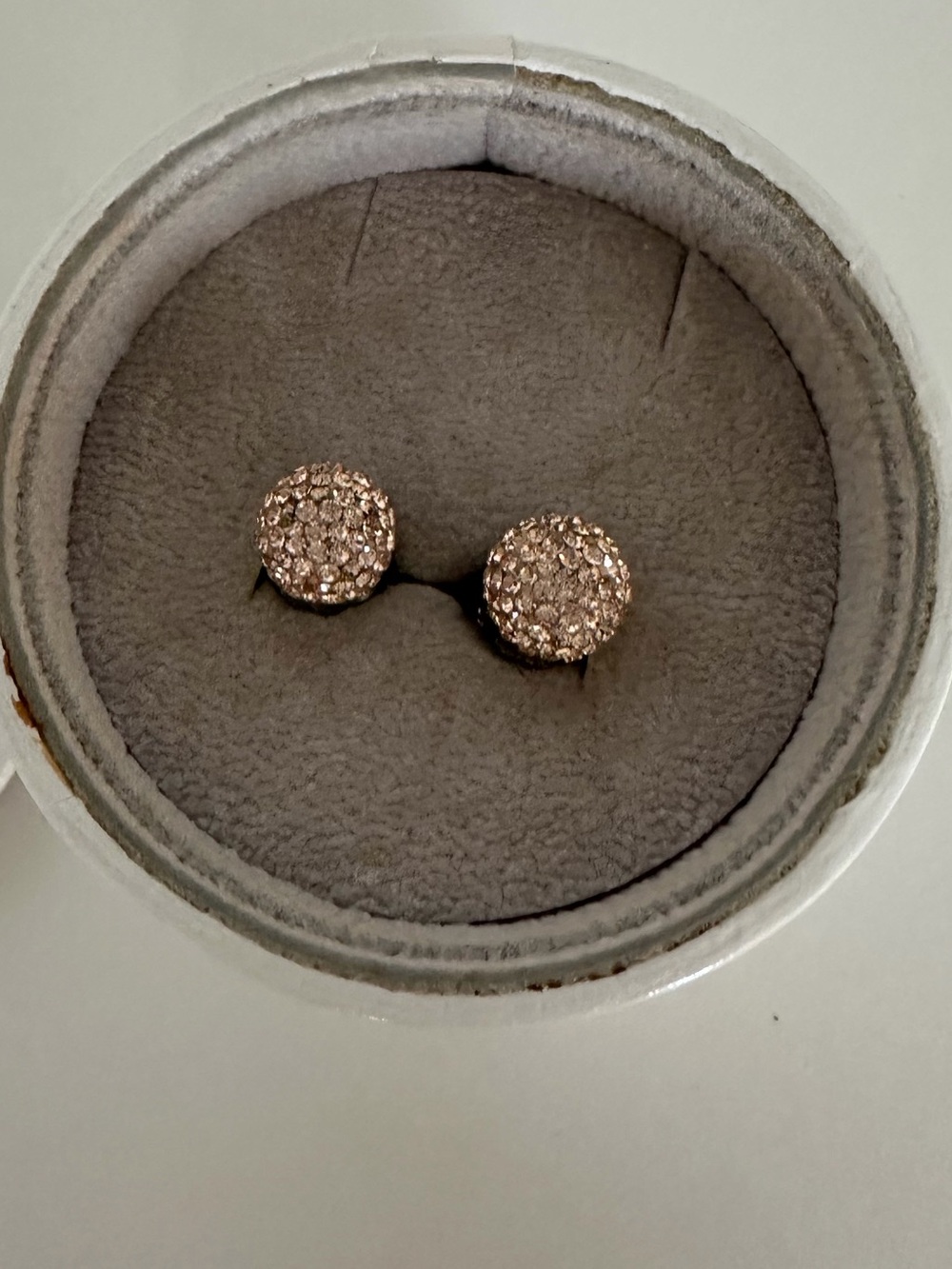 Hillberg and Berk Sparkle ball 10 mm Rose Gold  Stud Earrings